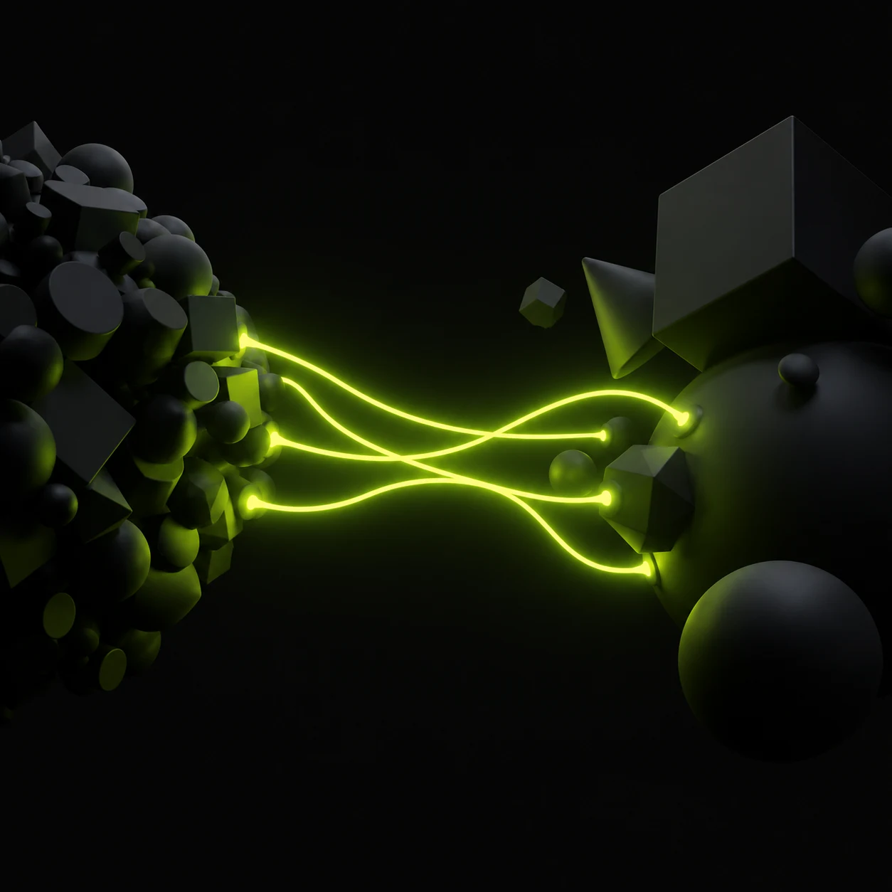 Abstract visualisation of digital PR connecting two audience clusters